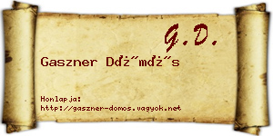 Gaszner Dömös névjegykártya